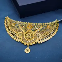 Peacock Grace Bridal Gold Choker-NCCS0465 S381