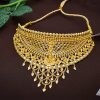 Grid Work Floret Gold Choker-NCCS0769 SU2EA1