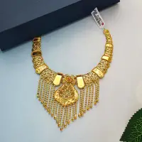 Regal Filigree Veni Fringe Gold Necklace-NKSL6312 S364