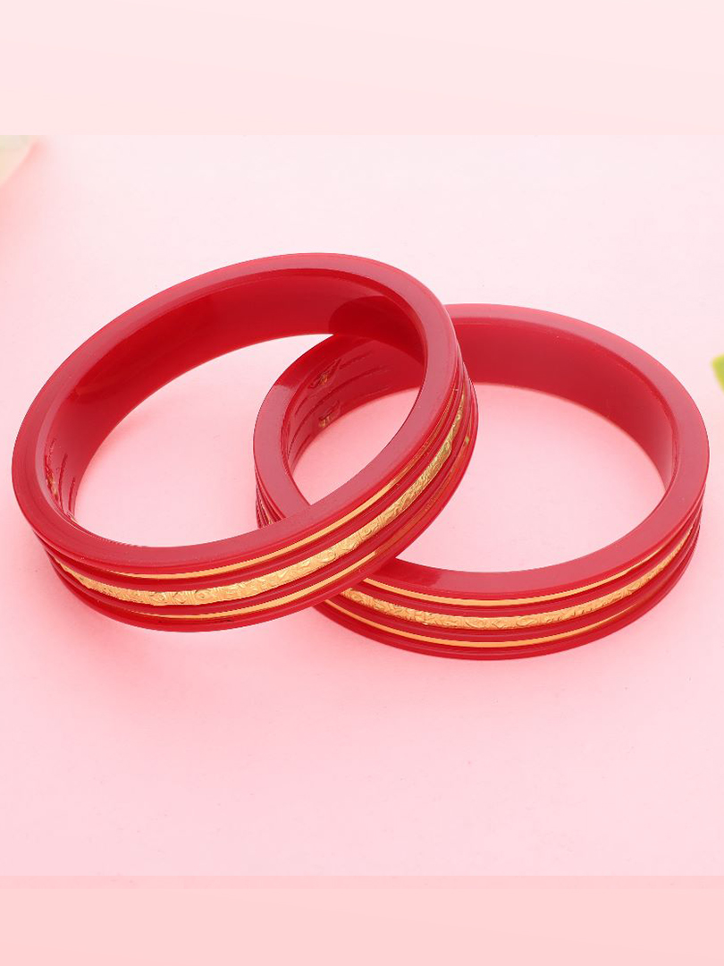 22K Minimal Heritage Gold Sankha Bangles-1060006201978AA S190 - Image 2