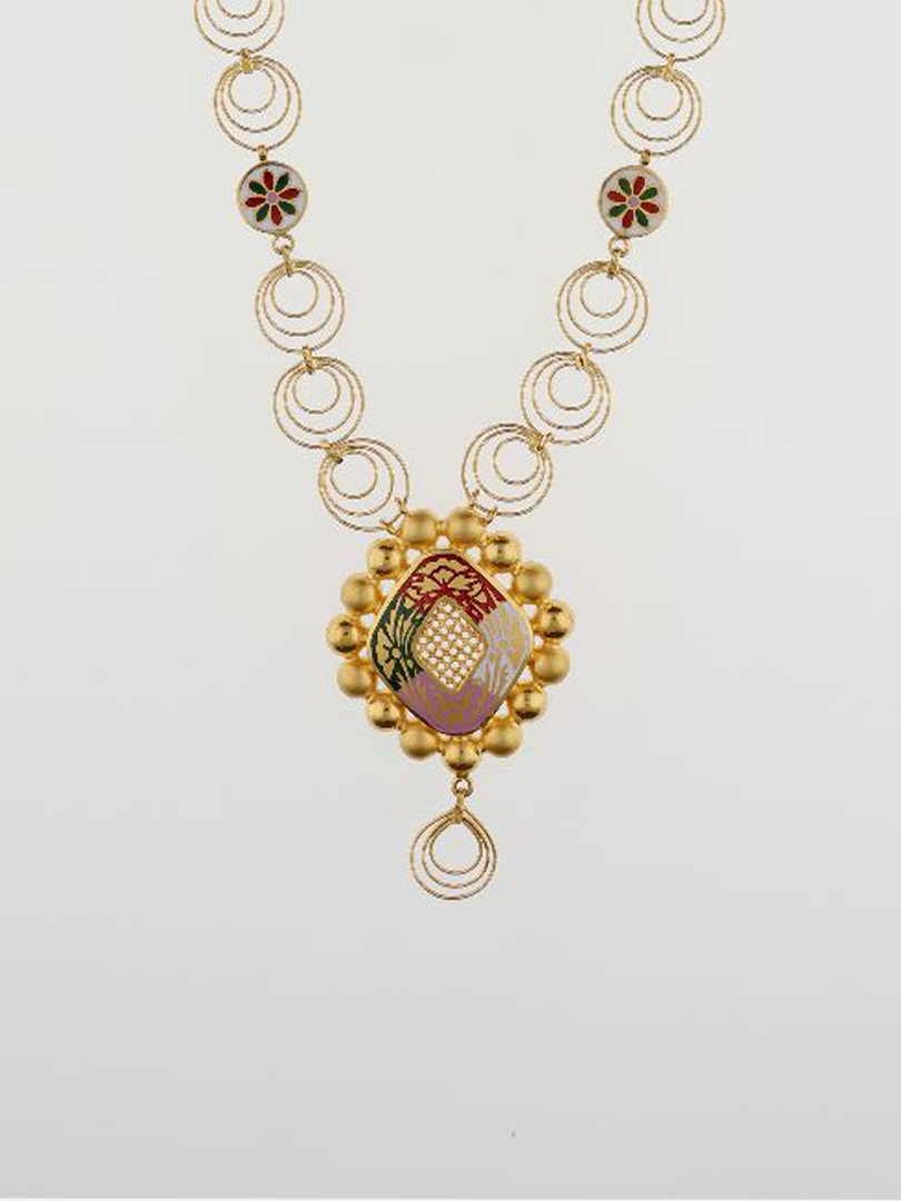 Meenakari Chakra Pendant Necklace-1060005748580AA S263 - Image 2