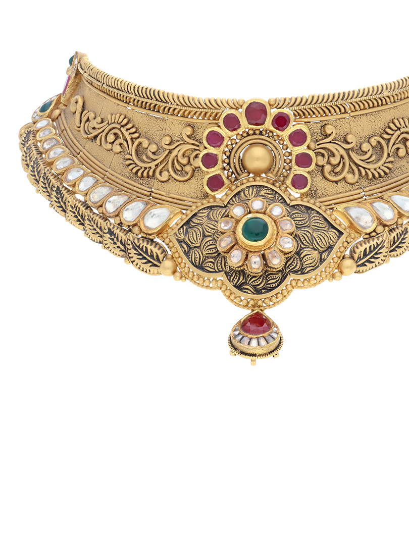 Antique Kundan Necklace-1060001830005AA S101 - Image 2