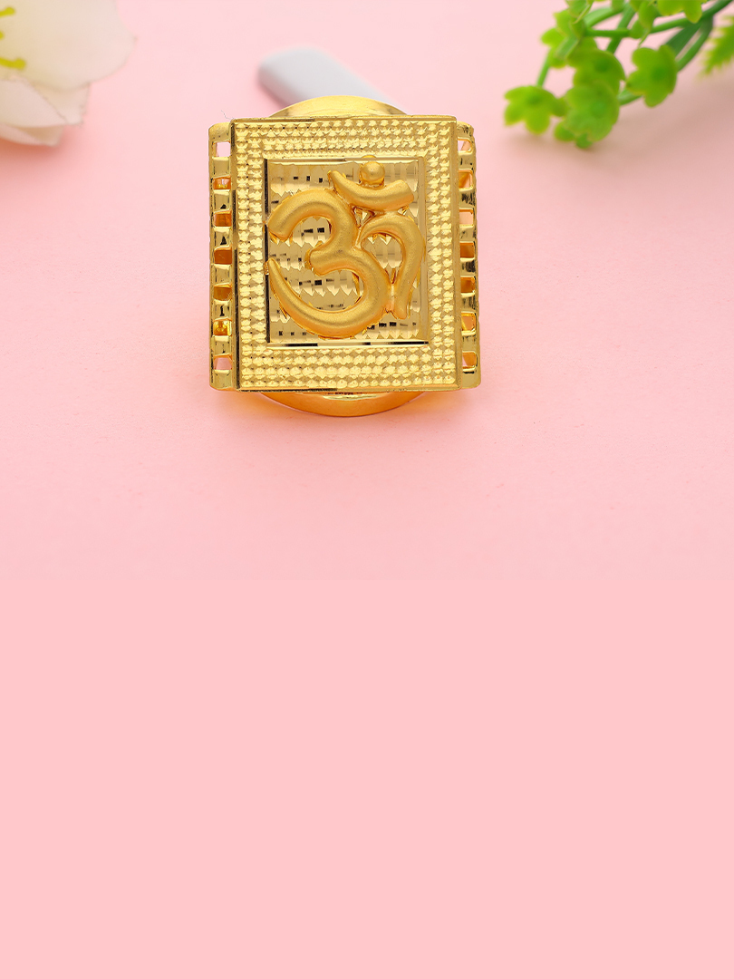 Divine Om Square Gold Ring For men-1060006666999AA S101 - Image 2