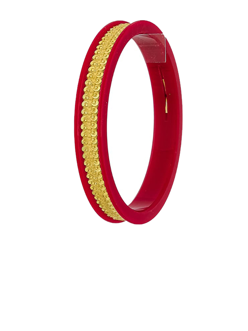 22K Classic Granule Texture Gold Sankha Bangles-SJ-09 - Image 2