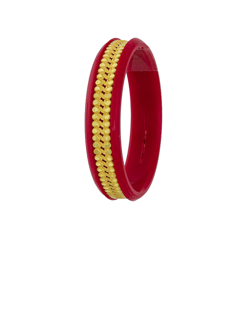 22K Classic Beadwork Gold Sankha Bangles-SJ-08 - Image 2