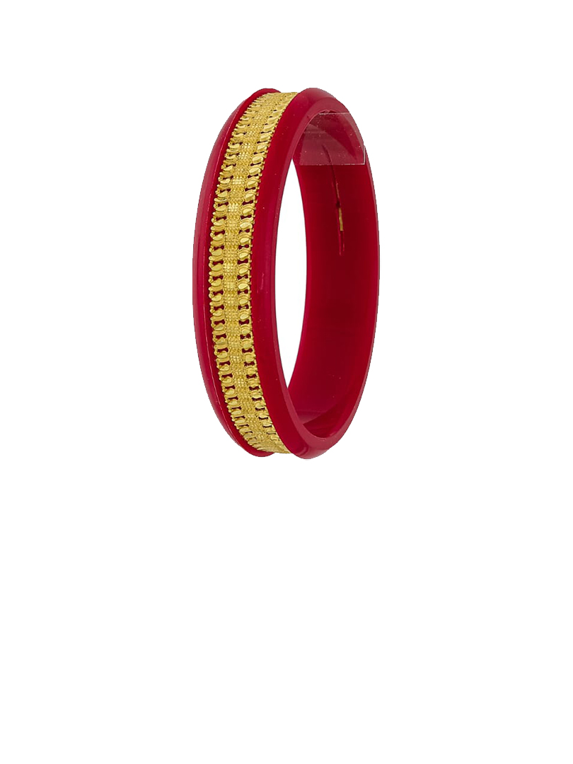 22K Classic Ribbed Gold Sankha Bangles-SJ-07 - Image 2