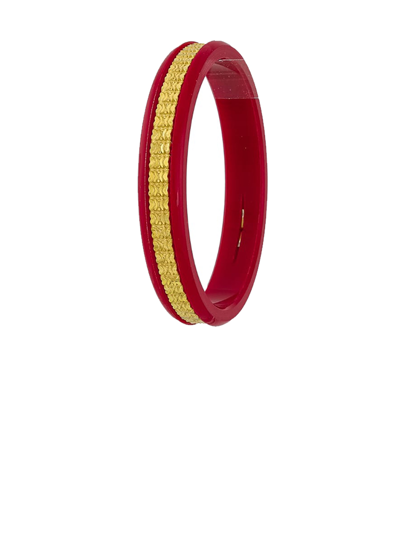 22K Classic Textured Gold Sankha Bangles-SJ-14 - Image 2