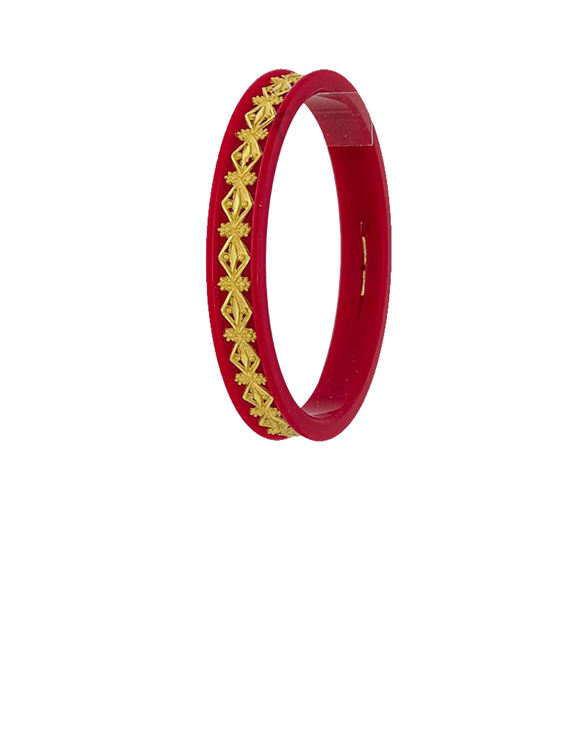 22kt Motif Gold Sankha Bangles-SJ-15 - Image 2