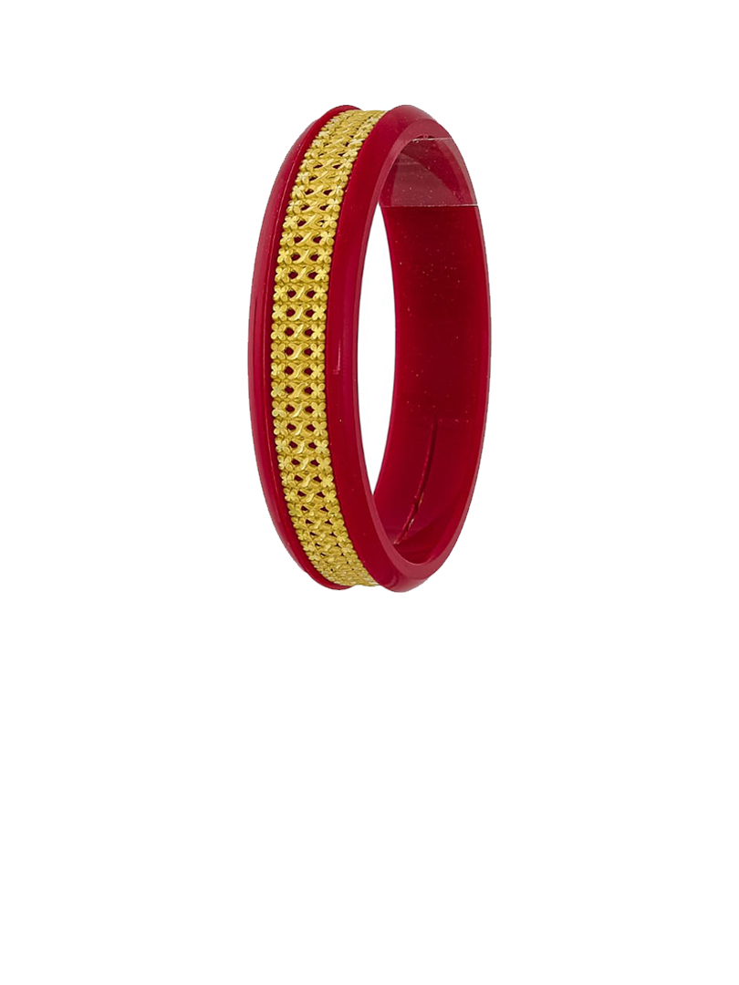 22K Classic Mesh Gold Sankha Bangles-SJ-16 - Image 2