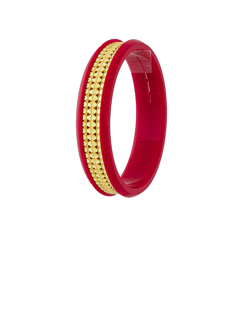 22K Classic Textured Gold Sankha Bangles-SJ-26 - Image 2