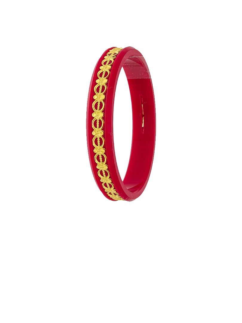22K Elegant Loop Gold Sankha Bangles-SJ-28 - Image 2
