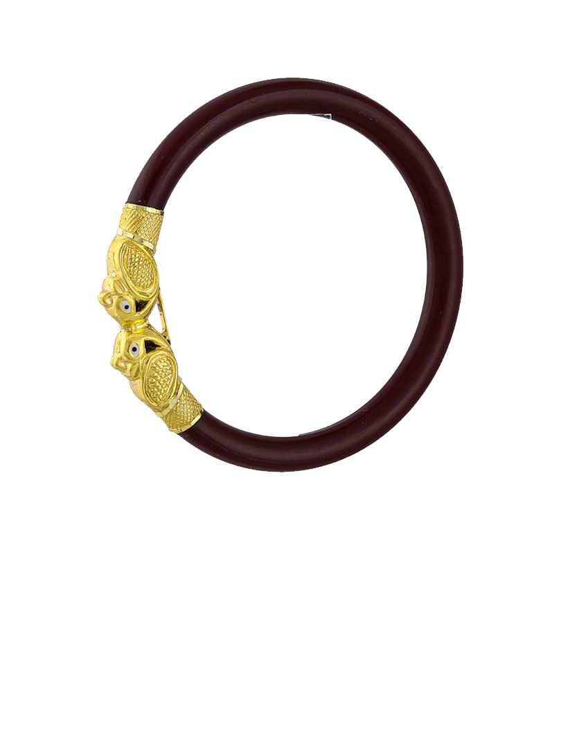 22K Traditional Fish Motif Gold Sankha Bangles-SMM-04 - Image 2