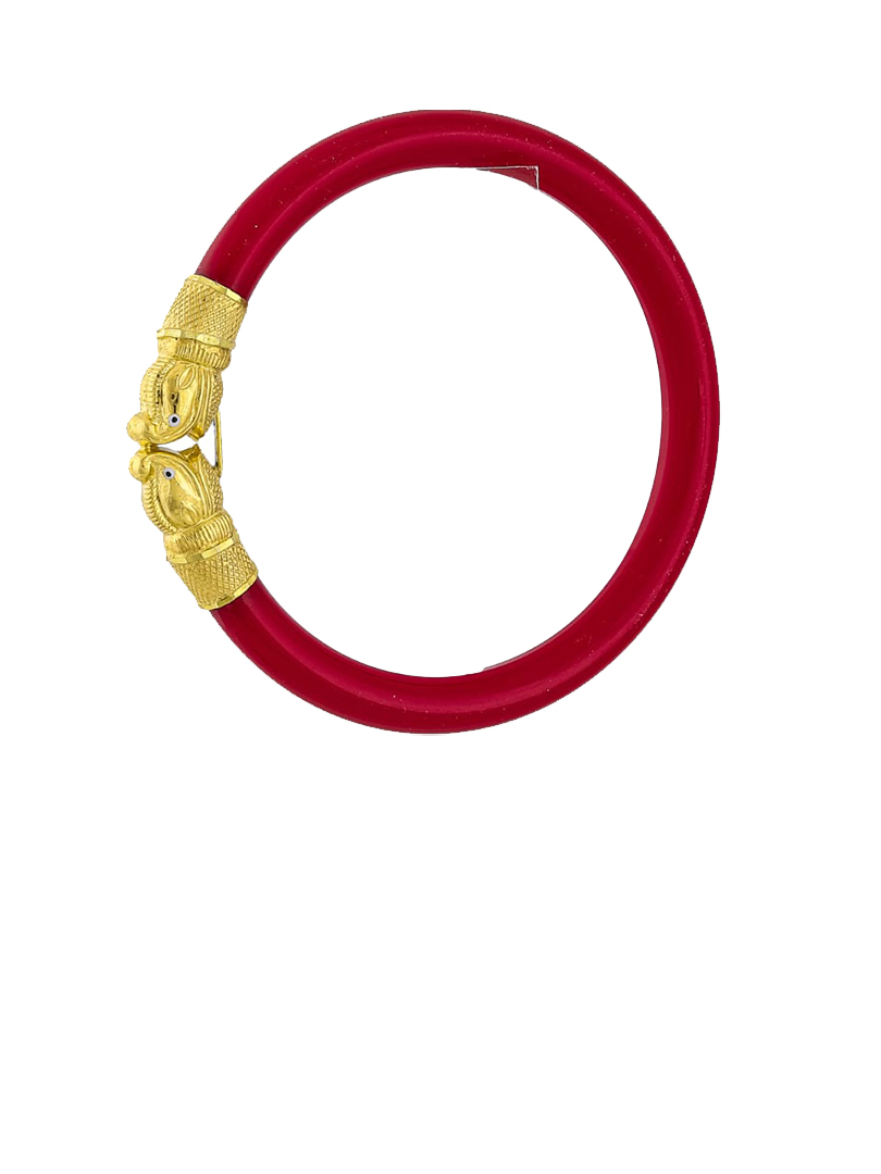 22K Traditional Fish Head Gold Sankha Bangles-SMM-03 - Image 3