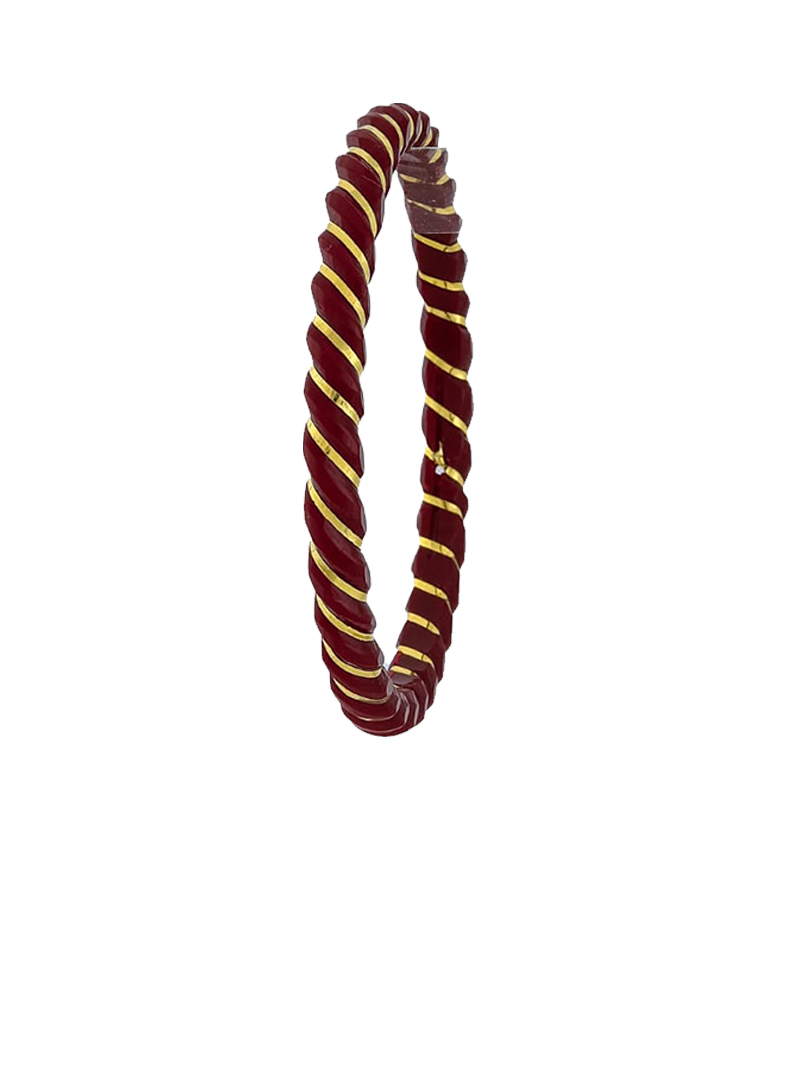 22K Spiral Gold Sankha Bangles-SR-02 - Image 2