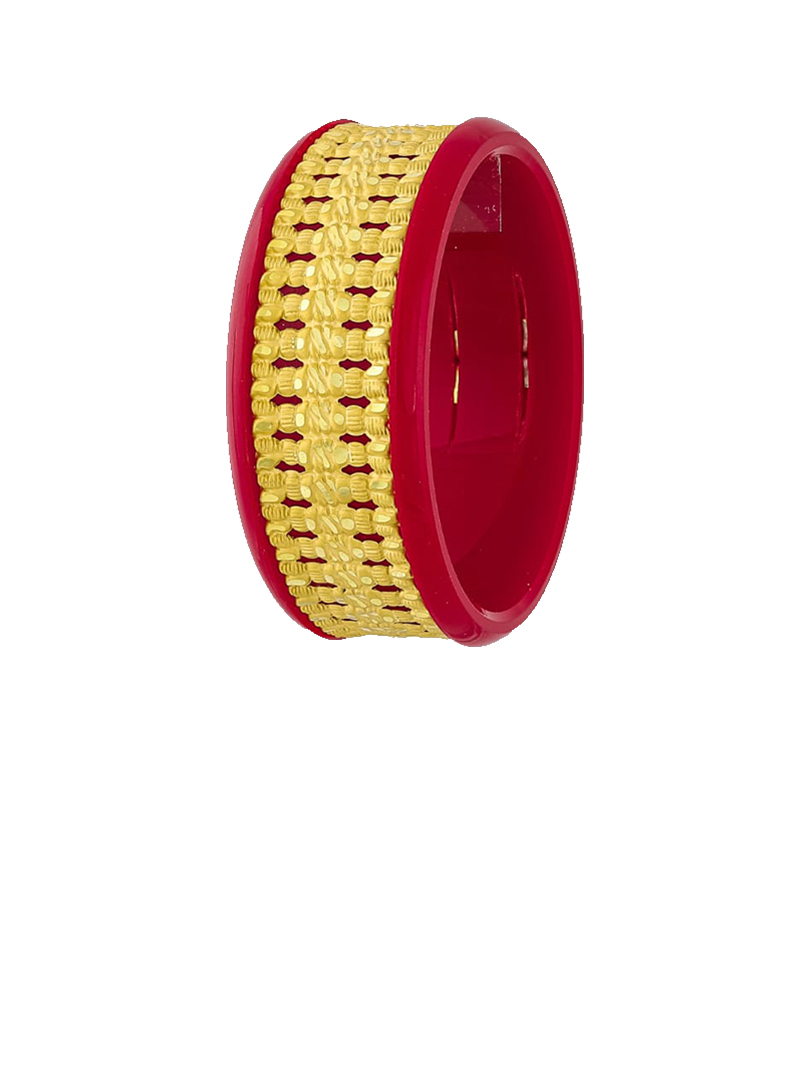 22K Heritage Lattice Gold Sankha Bangles-SJ-30 - Image 2