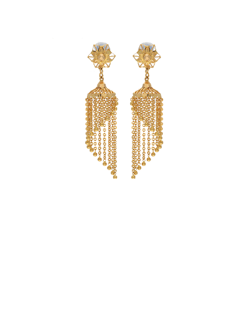 Glimmering Lacy Jhoomer Earrings-1060007063315AA S342 - Image 2