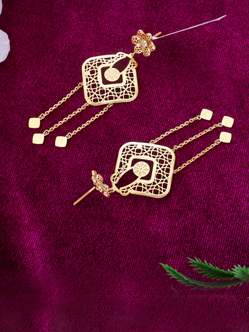 22Kt Gold Dangler Earrings - 1060008839698AA S230 - Image 2