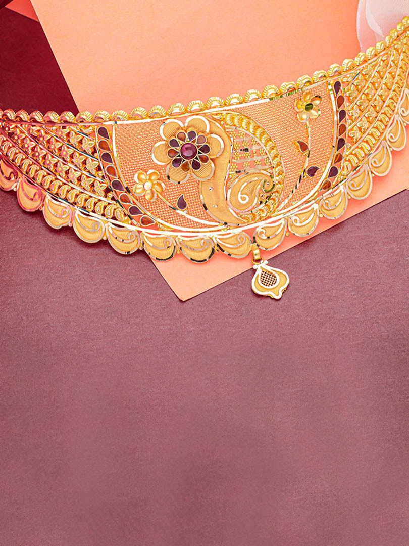 Ultra Glamour Meenakari Choker-1060008802807AA S101 - Image 2