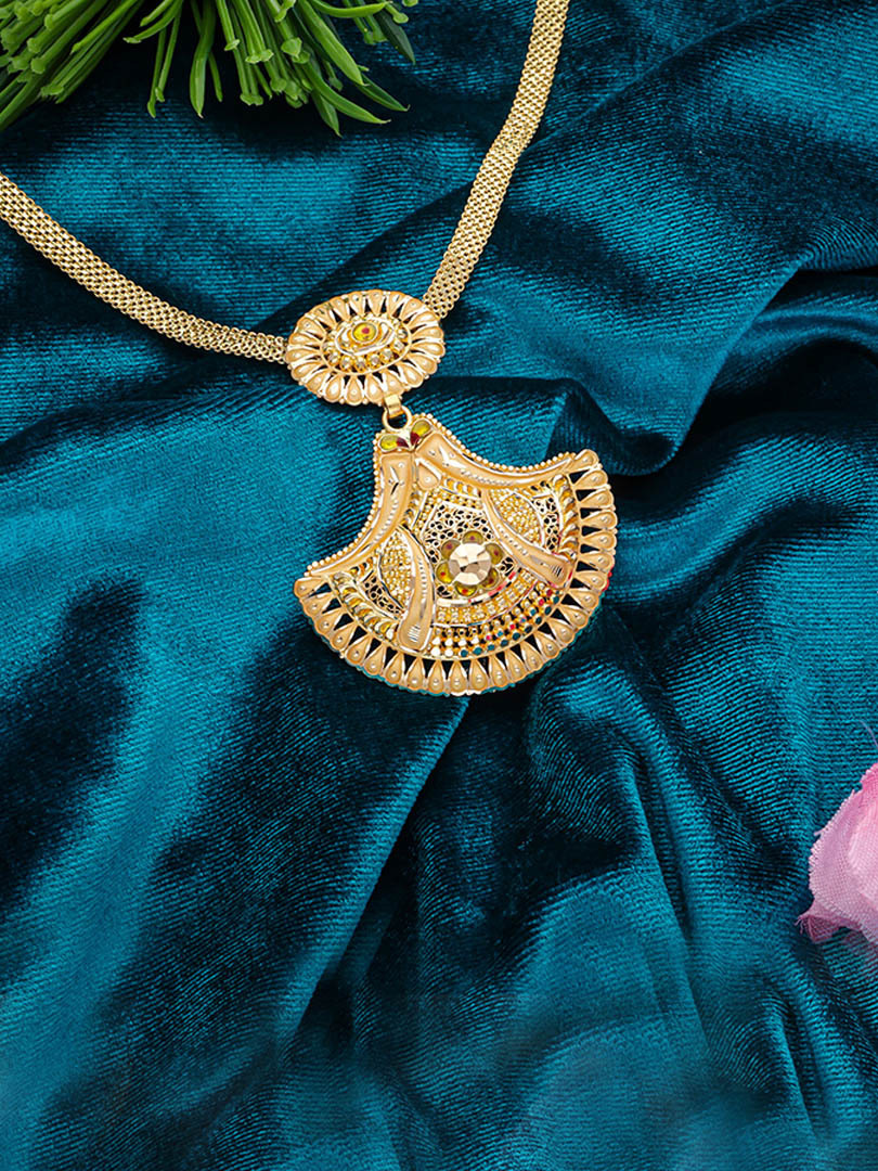 Shielda Semi Long Gold Neckset-1060008932368AA S14 - Image 2