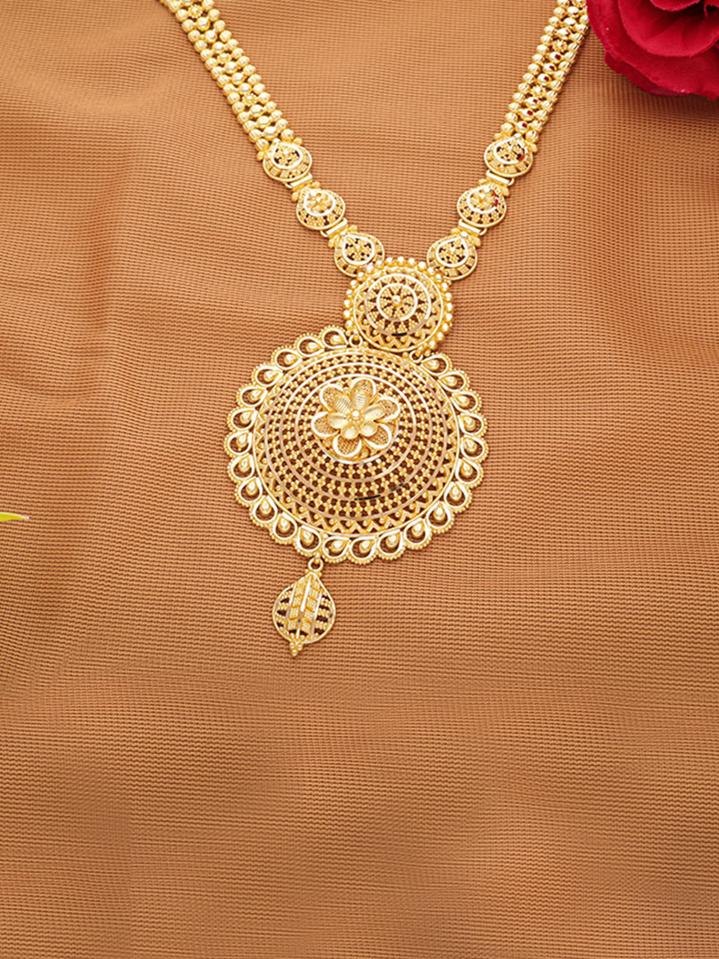 Fancy Floral Gold Necklace - Image 2