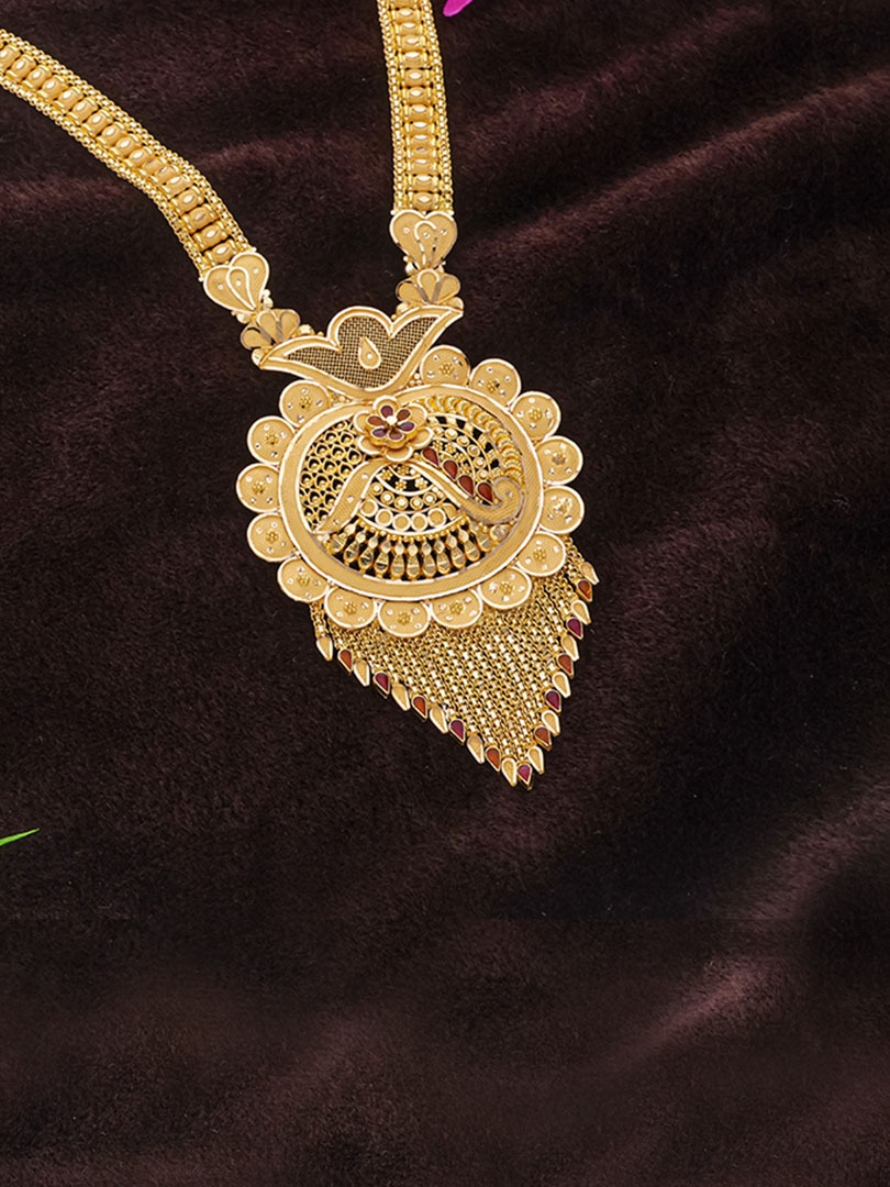 Floral Net Craft Long Necklace - Image 2