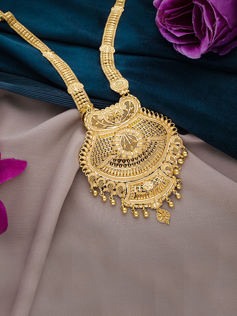 Vibrant Kalash Design Gold Necklace - Image 2