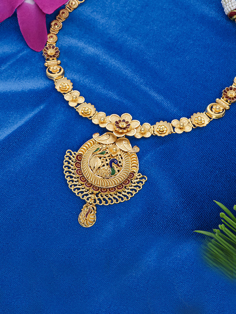 Intricate Peacock Floret Necklace - Image 2