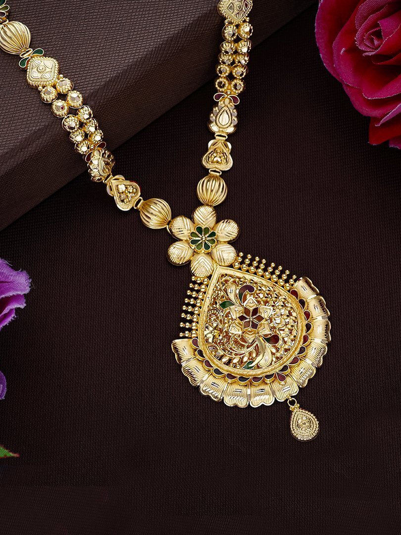 Kanaka Pushpa Long Gold Necklace-1060011458213AA S416 - Image 2