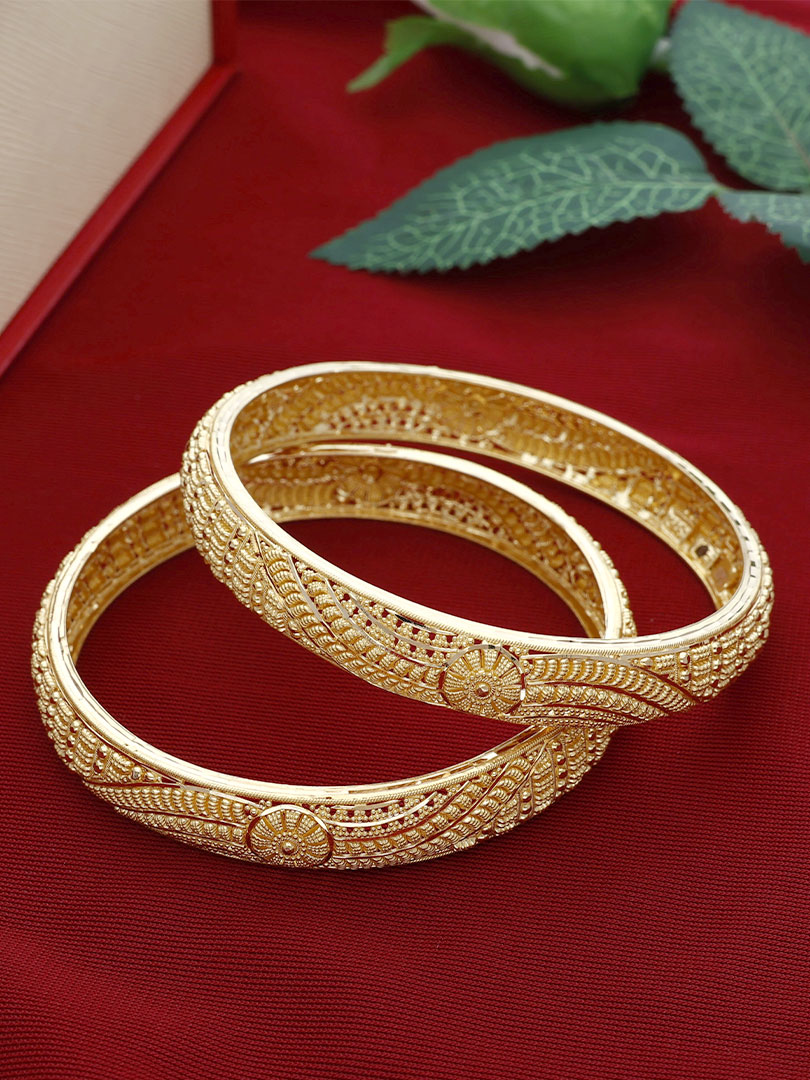 22kt Gold Chur Bangles-BNG21239SU2E74 - Image 3
