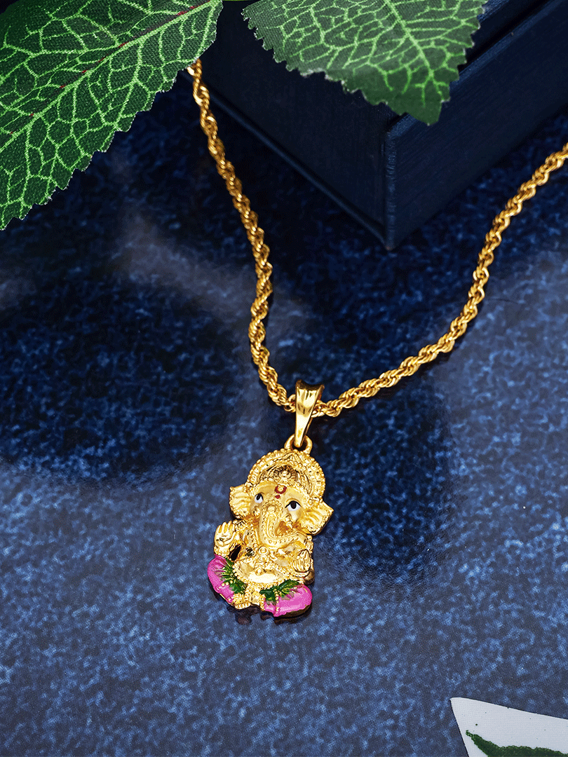 22Kt Divine Ganesha Gold Pendant - LKT1949SU2E99