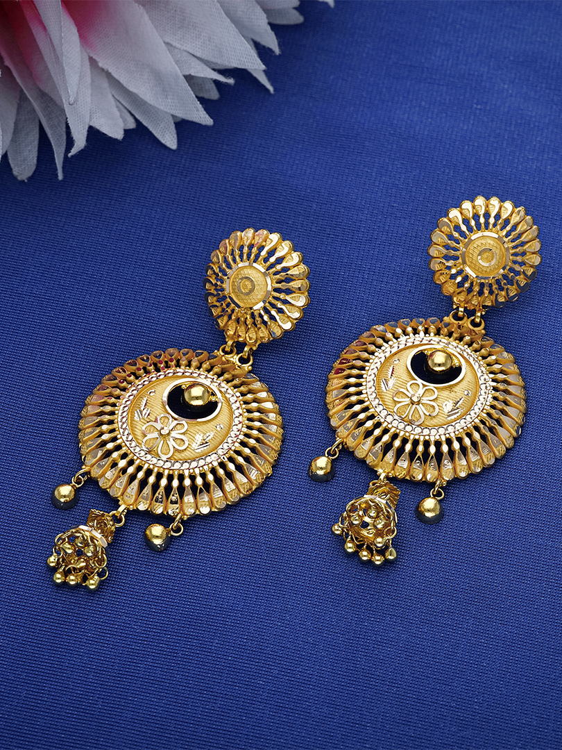 Sunburst Chandbali Gold Earrings - ER9277 S263