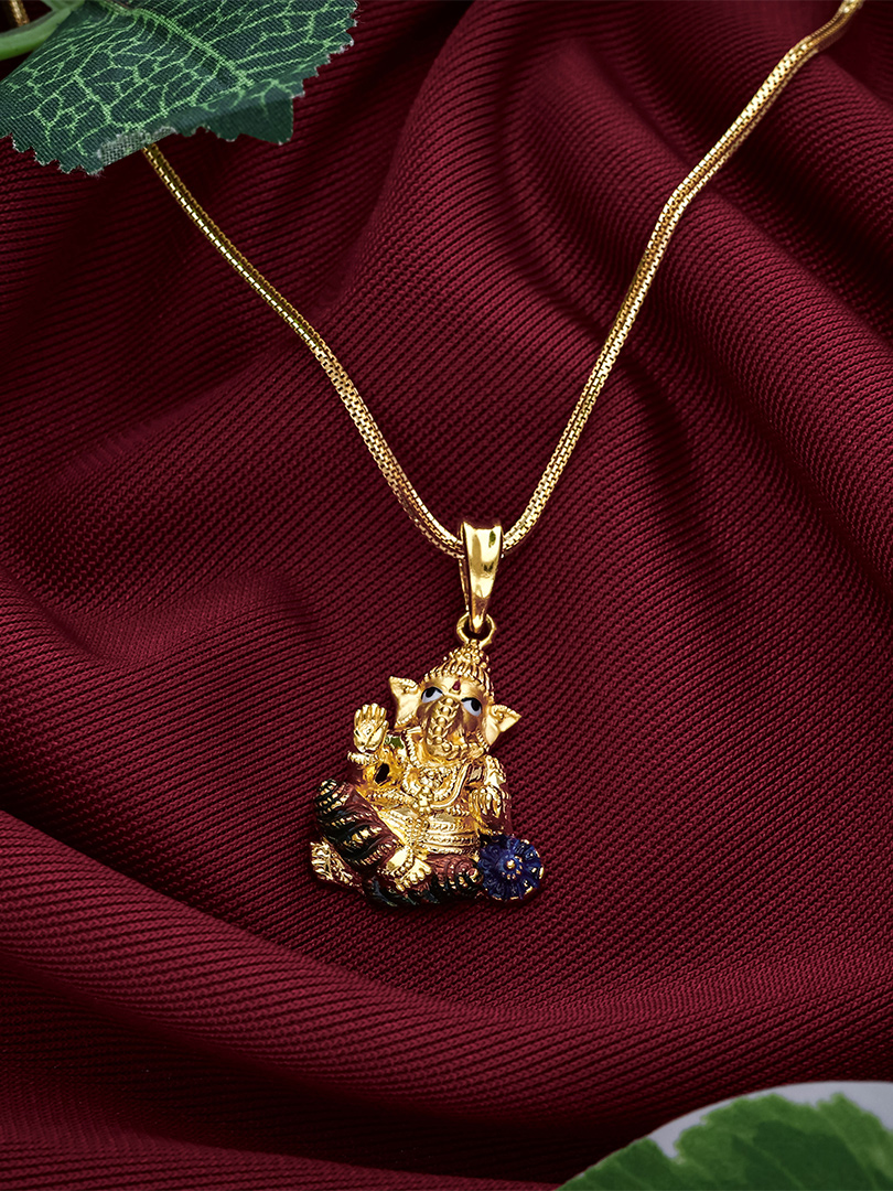 22Kt Divine Ganesha Gold Locket - LKT1948 SU2E99