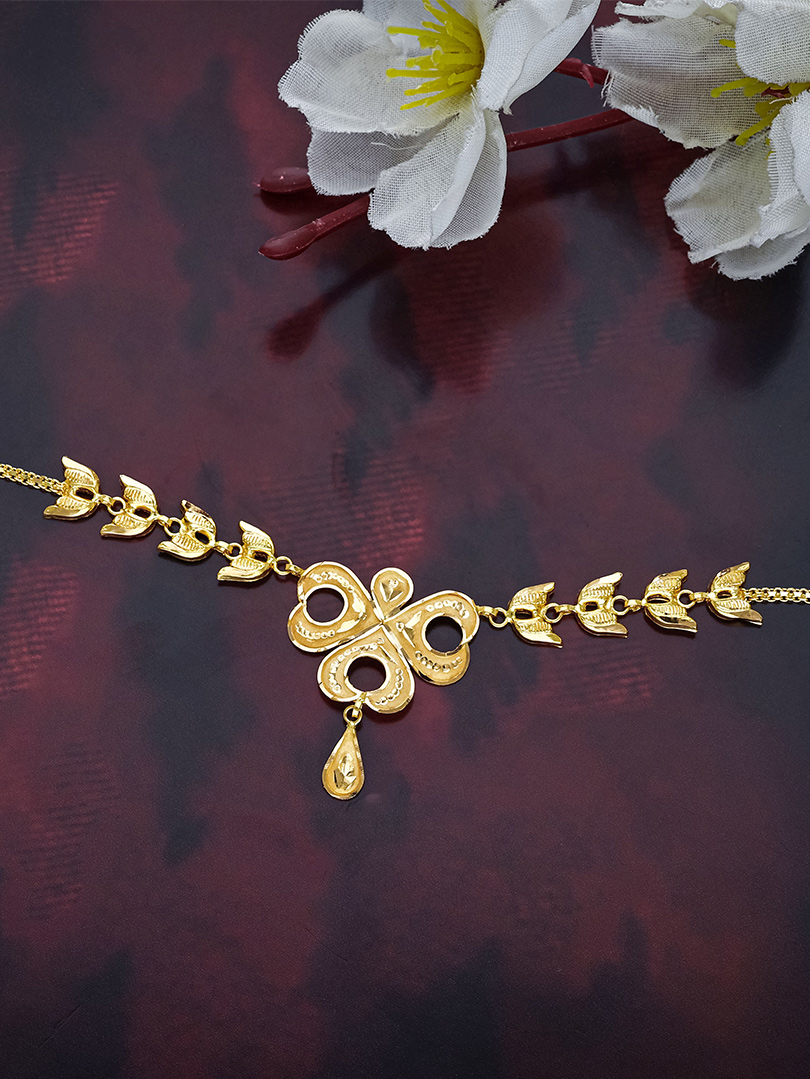Gold Chick Butterfly Necklace- NKSL3737 S414
