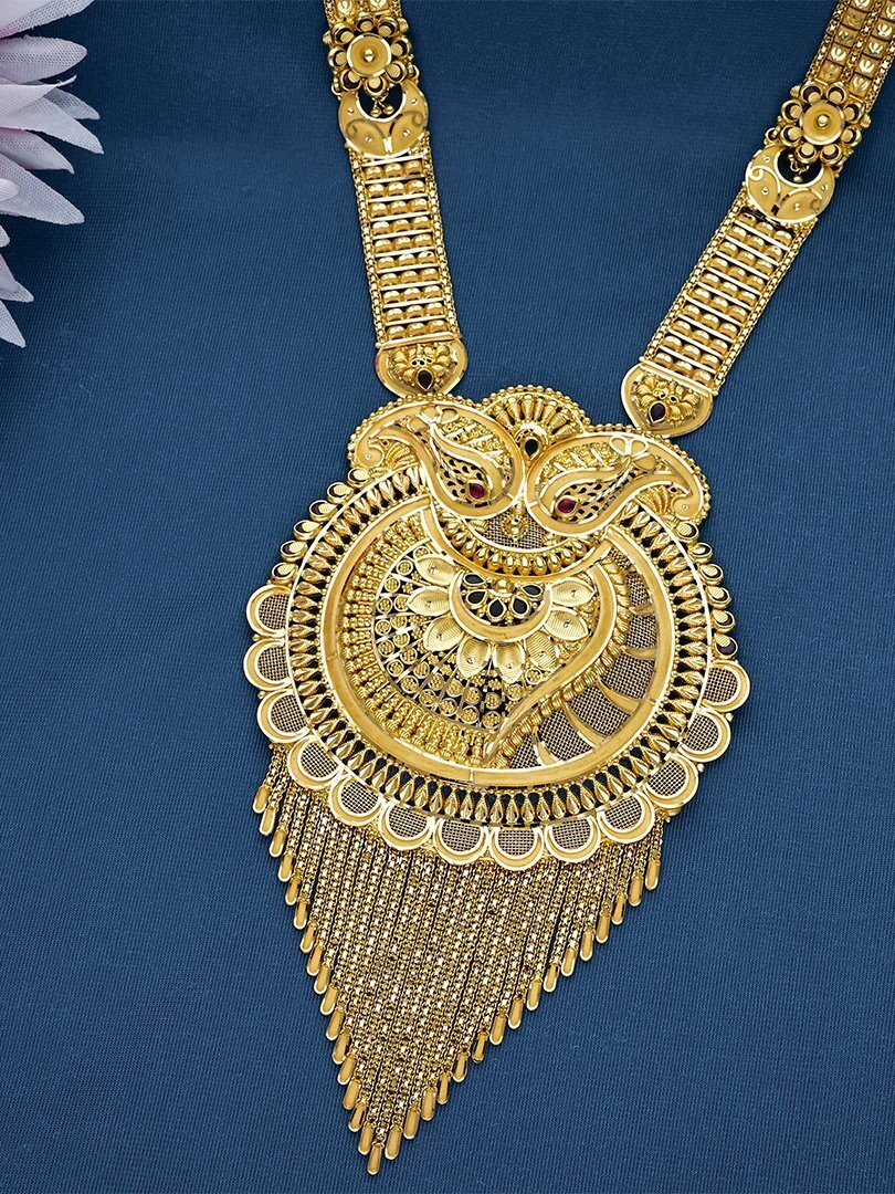 Peacock Cascade Heirloom Long Gold Necklace-NKSS2031 S141 - Image 2