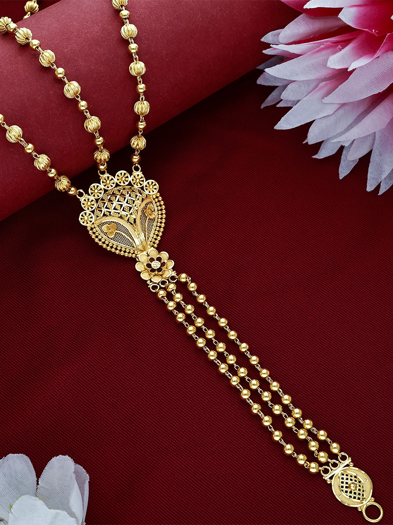 Floral Filigree Lariat Necklace-NKSS3070 S374 - Image 2