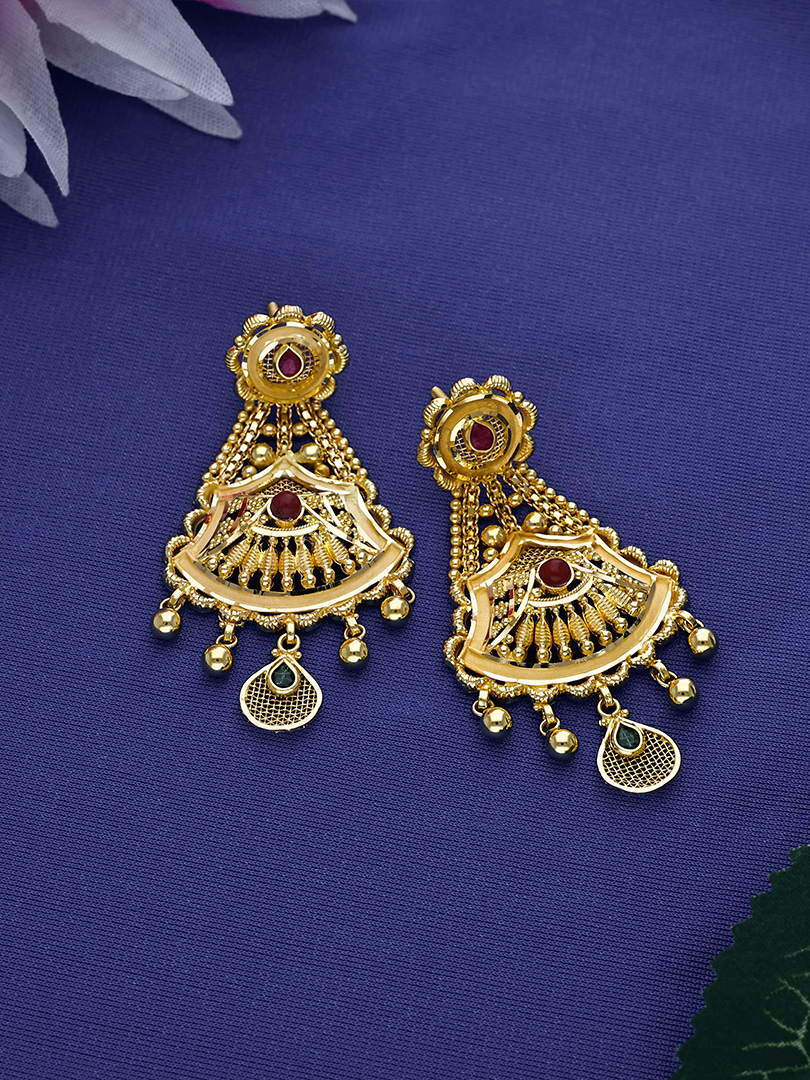 Regal Fan Crescent Drop Earrings - ER10943 S141