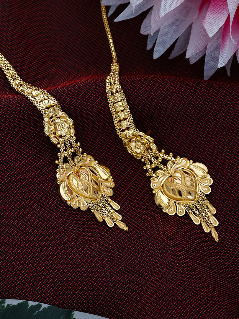 Floral Square Tassel Karnaful Earrings - KRNF0839 S423