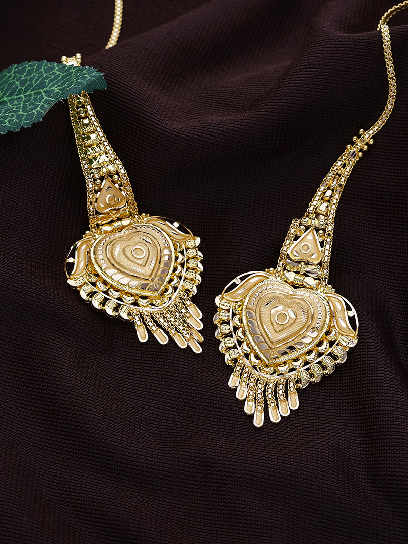 Royal Heart Tassel Karnaful Earrings - KRNF0858 S405