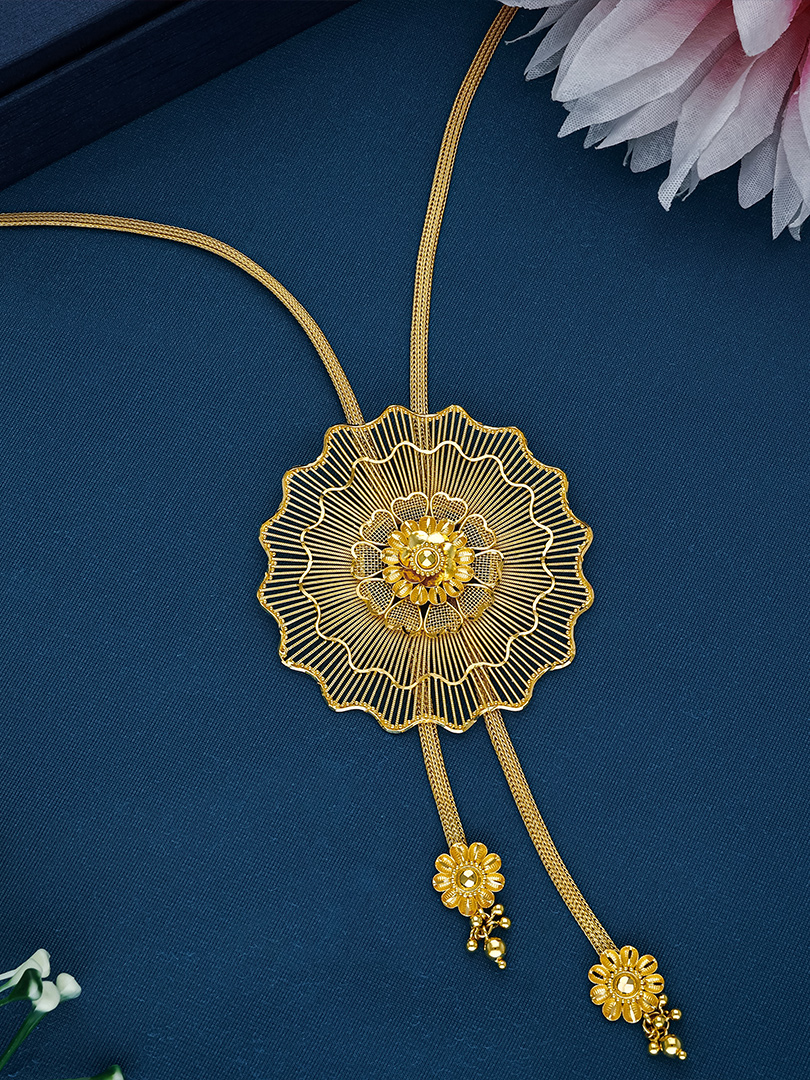 Radiant Bloom Tassel Gold Tieset - NKTS0075 S202