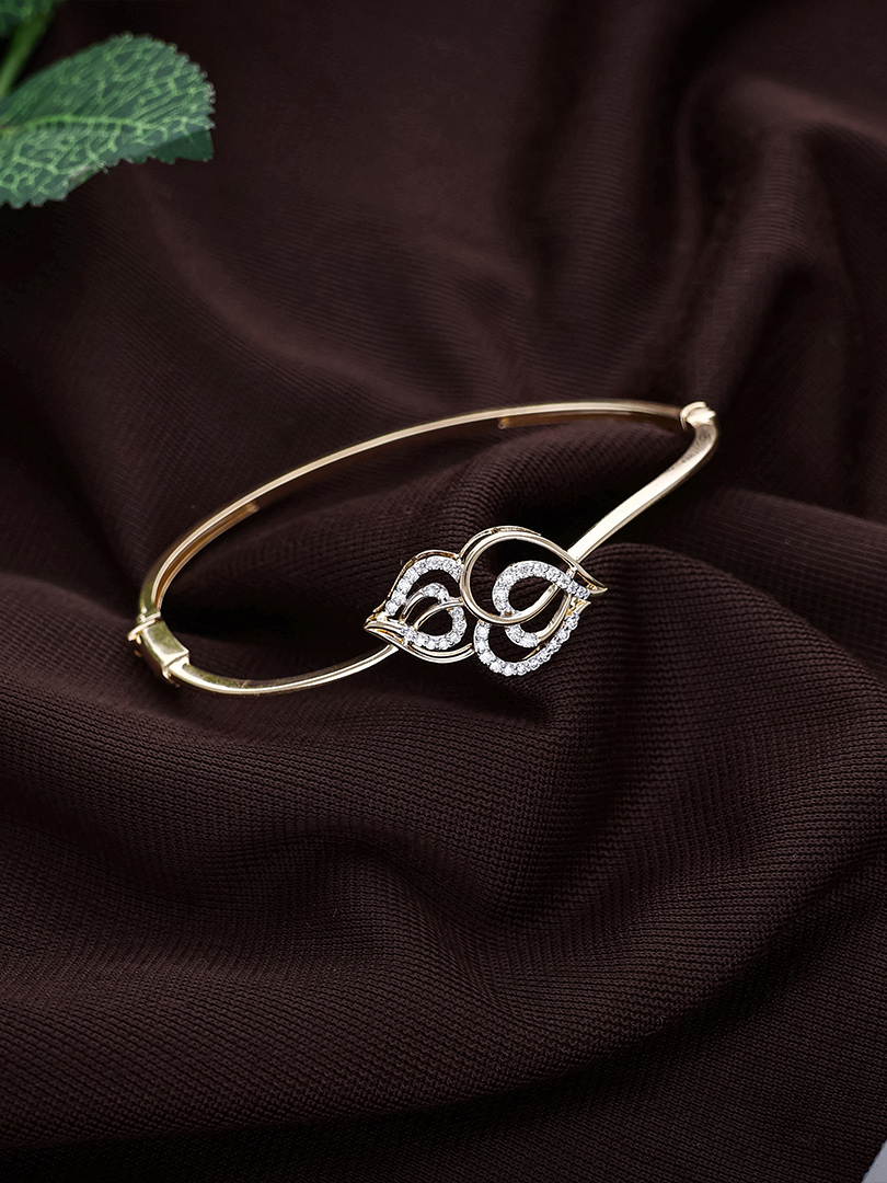 Peacock Motif Diamond Gold Bracelet for Women - DLBR0153 S149 BR00073916391