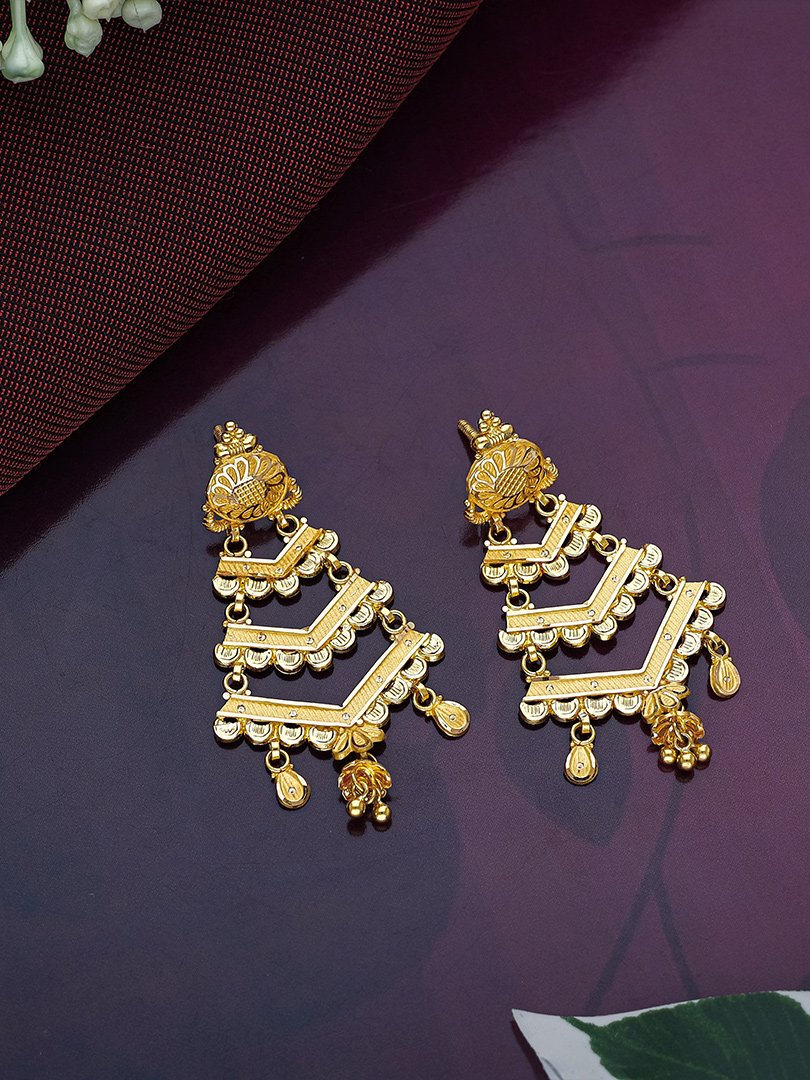 Layered Step Gold Chandbaalis - ER15763 SU2E88