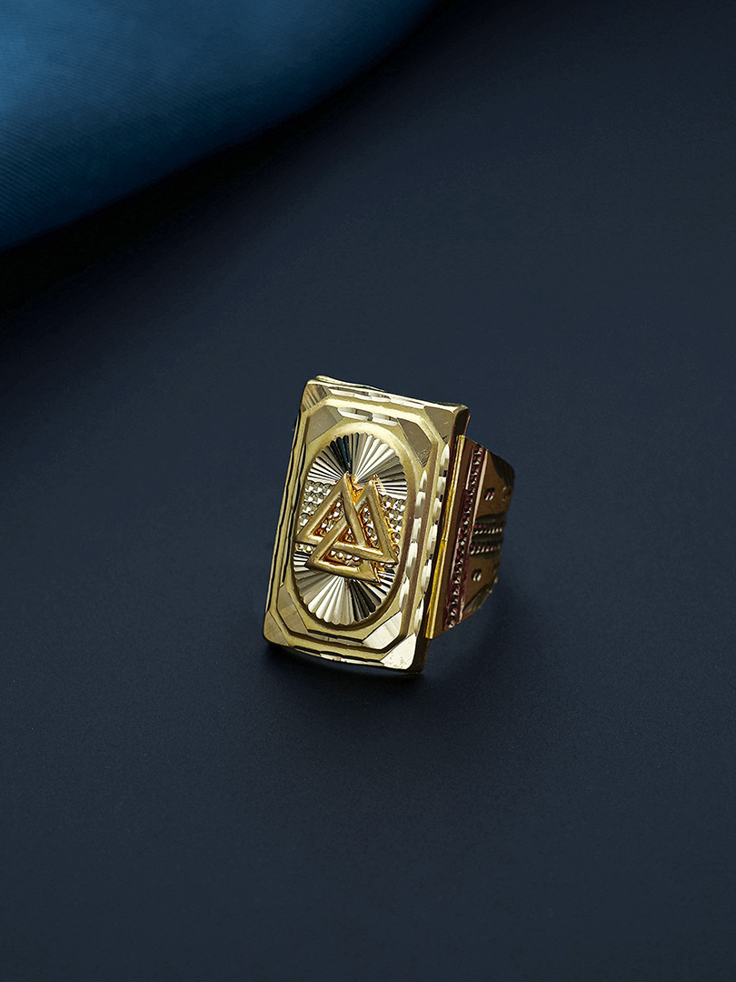 Trinity Motif Radiance Gents Gold Ring - RNG8438 S263